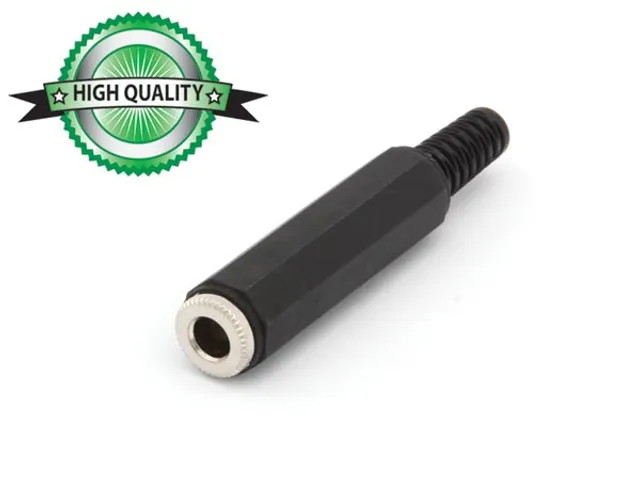 Vrouwelijke 6.35mm Mono Jack Met Plastic Huls - Vernikkeld - Zwart