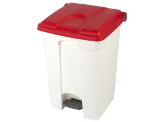 pedaalemmer,1x45l,HxBxD 600x398x410mm,romp PP wit,deksel PP rood - 1