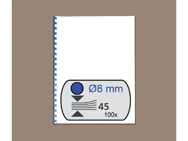 Bindrug Fellowes 8mm 21-rings A4 blauw 100stuks