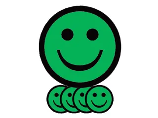 Magneet smiley 25mm emotie blij groen 5 stuks - 1