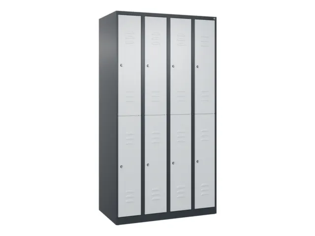 dubbeldekse locker,HxBxD 1850x1000x500mm,4x2vak.,vak B 250mm,cil.-slot