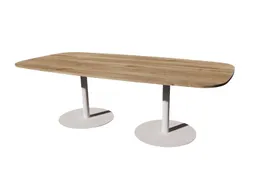 Linesto vergadertafel 240x120 deens ovaal honey castello 25mm wit