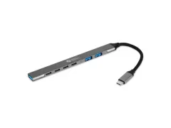 Bnechub3A4C Bakker Usb-C Hub 7in1 multifunctioneel grijs