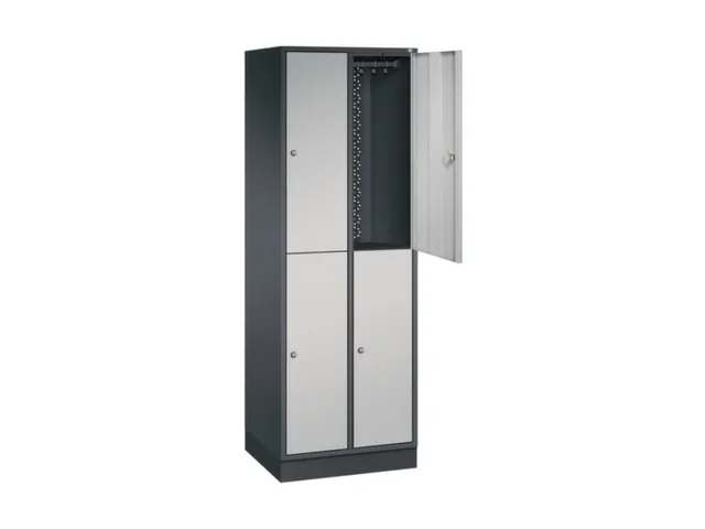 Dubbeldekse garderobekast,HxBxD 1950x620x500mm,2x2vak.,vak B 260mm