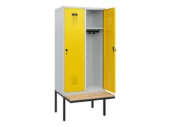 locker met bank,HxBxD 1950x800x815mm,2vak,vak B 400mm,draaigrendel