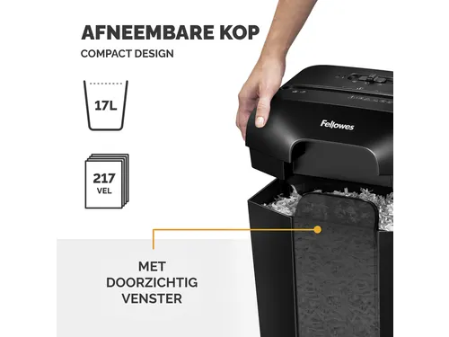 Papiervernietiger Fellowes Powershred LX50 snippers 4x37mm zwart P-4