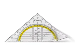 Geodriehoek Westcott 14cm flexibel transparant - 1