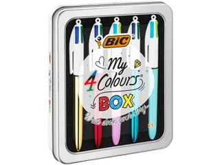 Balpen Bic 4kleuren My Bic medium assorti blik à 5 stuks - 2