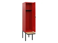 locker met bank,HxBxD 1950x400x815mm,1vak,vak B 400mm,draaigrendel