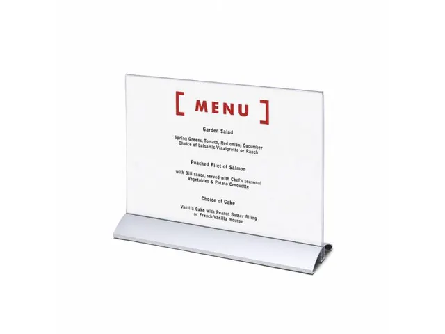 Menukaarthouder IEZZY liggend A4 aluminium voet