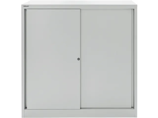 Schuifdeurkast Hxbxd 1181x1200x430mm 3oh 2legborden Staalplaat Ral7035