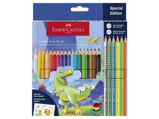 Kleurpotlood Faber-Castell Grip Dino 18 colour grip + 6 metallic grip - 1