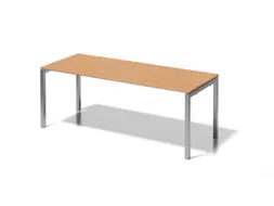 bureau HxBxD 740x2000x800mm blad beuken 4-voeten zilverkleurig