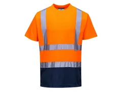 Portwest S378 T-shirt, oranje/marineblauw, maat 3XL, per stuk