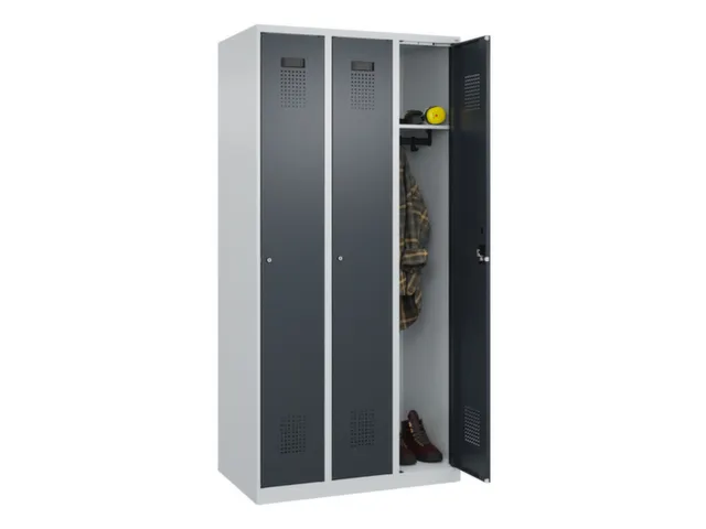 locker,HxBxD 1850x900x500mm,3vak,vak B 300mm,cil.-slot,staand op vloer