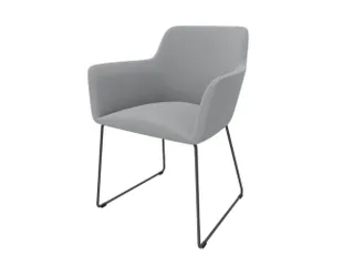 Bezoekersstoel Sledeframe Ronde Buis Donkergrijs Lichtgrijs - 1