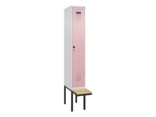 locker met bank,HxBxD 2120x300x815mm,1vak,vak B 300mm,draaigrendel - 3