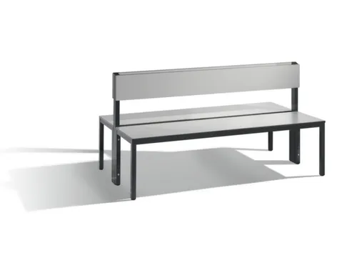 omkleedbank,HxLxD 796x1500x760mm,HPL zilvergrijs,frame staal RAL7021