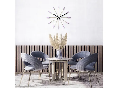 Wandklok NeXtime Plug Inn 58cm lavendel RVS