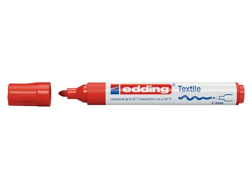 Viltstift edding 4500 textiel rond rood 2-3mm