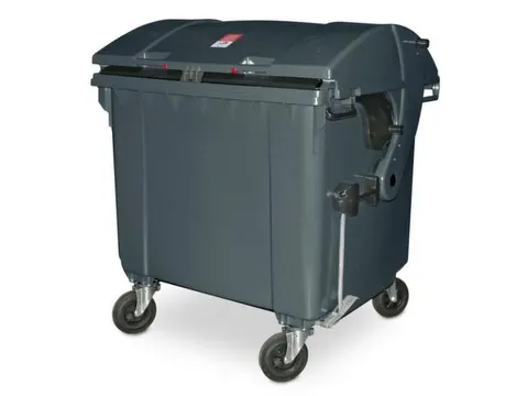 Vuilcontainers,1100l,romp HDPE grijs,HxBxD 1460x1370x1210mm