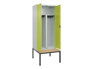 PBM-locker met bank,HxBxD 2120x800x815mm,2vak,vak B 400mm,draaigrendel - 2