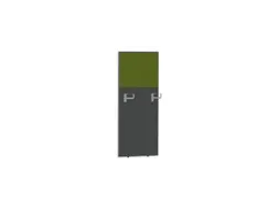 baliepaneel bureau aanbouw rechts MS-donkergrijs BN7048-groen 600mm