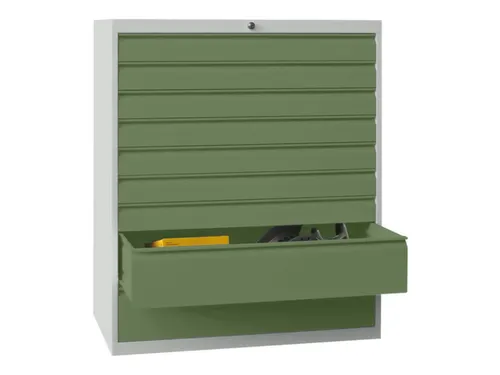 ladekast HxBxD 1200x1023x600mm 9laden RAL7035 front RAL6011