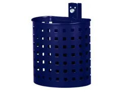 Afvalbak V. Staalplaat 20 Liter Open Uitvoering Wandhouder Kobaltblauw