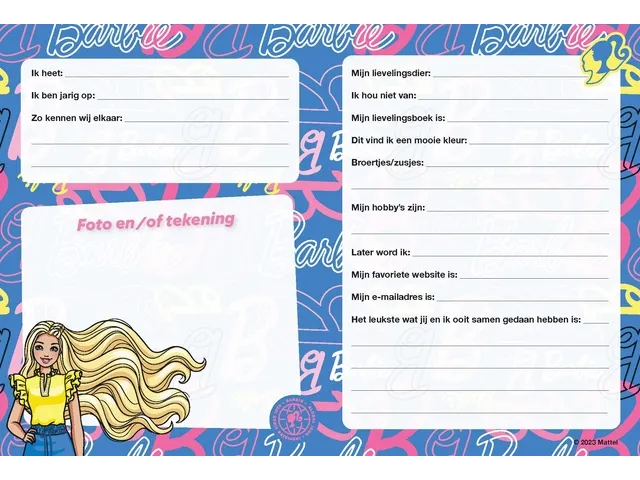 Vriendenboek Interstat Barbie