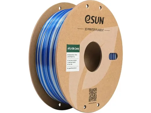 eSUN 3D printer Filament ePLA-Silk Candy 1,75mm Zilver/Blauw 1kg