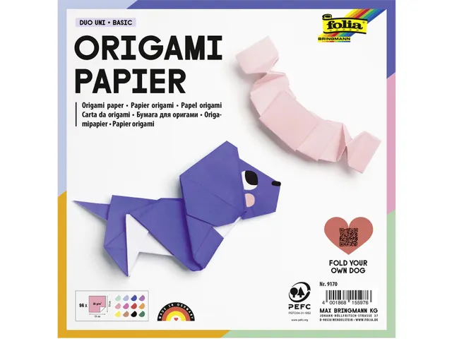 Origami vouwpapier Duo Uni 19x19cm 80g 96 vellen