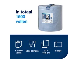 Tork Poetspapier Rol Advanced Wiper 420 130050 W1 2-laags blauw - 5