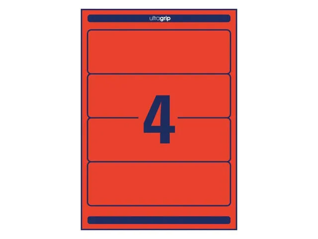 ordnerrugetiket Avery 192x61mm rood 20 vel 4 etiketten per vel