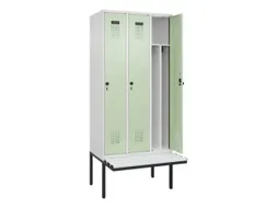 locker met bank,voor scheiding van kleding,HxBxD 2120x900x815mm,3vak