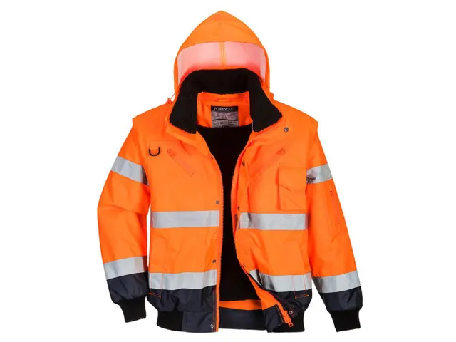 Portwest C465 hi-vis bomber jack, oranje/marineblauw, maat S, per stuk