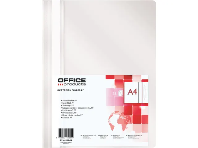 Office Products Snelhechtmap PP A4 Wit