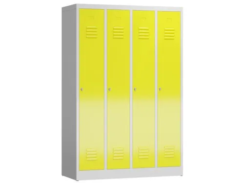 garderobekast 1800x1185x500mm 4vak klink sokkel romp RAL7035 RAL1018