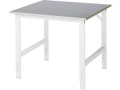 werkbank,HxBxD 760-1080x1050x1000mm,houtblad,m. zinklaag