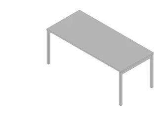 bureau HxBxD 730x1800x800mm blad grijs 4-voeten aluminium - 2