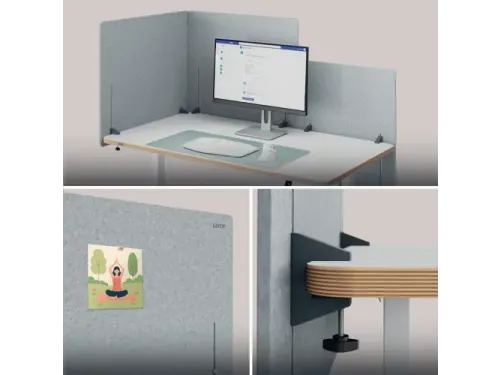 Bureauscherm Leitz in hoogte verstelbaar 70x80cm