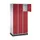 lockerkast,RAL 7035/RAL 3003,HxBxD 1950x920x500mm,3x4vakken,cil.-slot