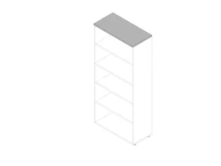 kantoorstelling 2000x900x450mm 5 OH 4xhouten vloer aluminum grijs - 1