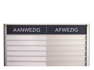 Menoor In-Uit bord 6 namen Aluminium Aanwezig/Afwezig Donkerblauw - 2