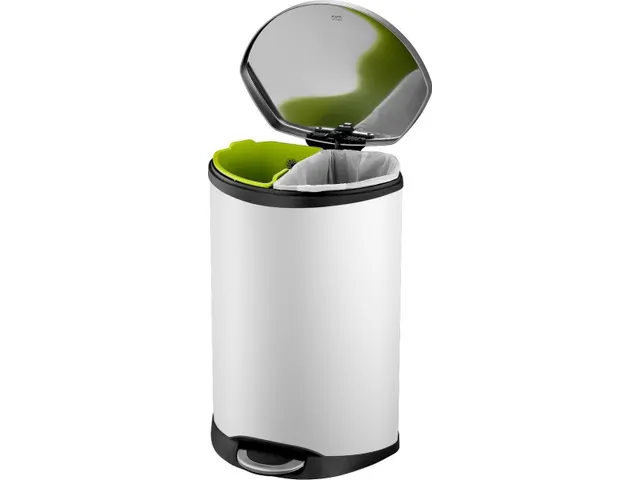 Pedaalemmer met Afvalscheiding Wit Mat RVS 44 Liter