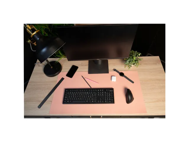 Onderlegger PU 43x90cm nude/grijs