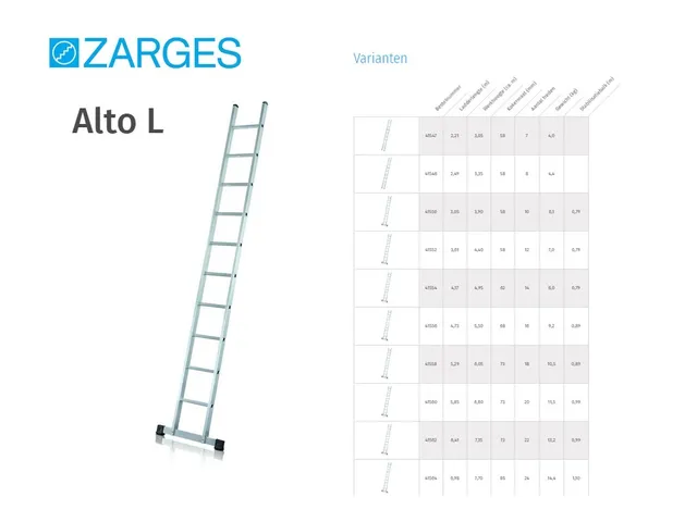 ladder,7,sporten,balk L 2,21m,licht metaal