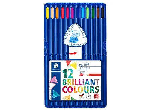 Kleurpotloden Staedtler Ergosoft 157 driekantig 12 stuks assorti