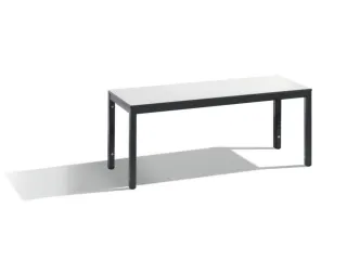 omkleedbank,HxLxD 401x1000x353mm,HPL wit,frame staal RAL7021 - 1