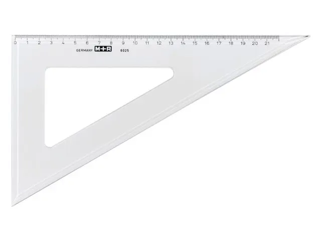 Driehoek M+R 6025 250mm 30/60graden Transparant